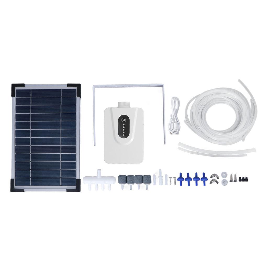 Solarluftpumpe Einstellbar Großes Volumen Geräuscharm Energiesparend Solar Sauerstoffpumpe Belüfter für Fische
