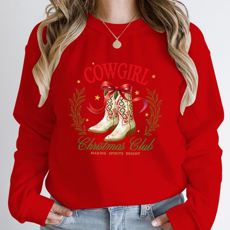 Fashion Hoodeless Sweatshirt Cowgirl Christmas Club Making
