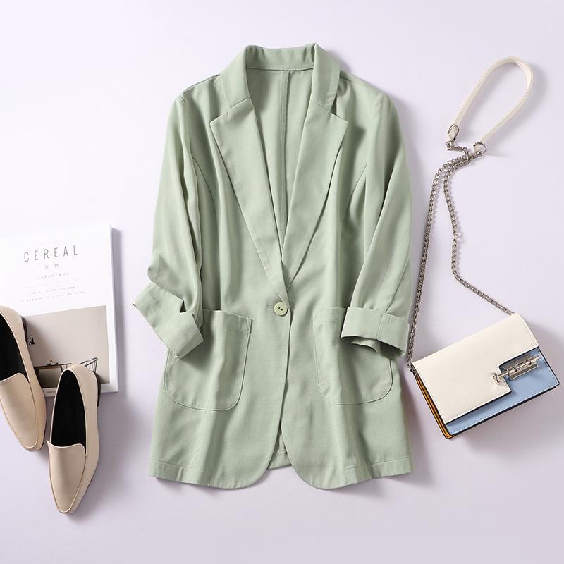 

Корейский модный женский свободный повседневный пиджак - коллекция весна/осень 2025 г. XL изумрудный/зелёный