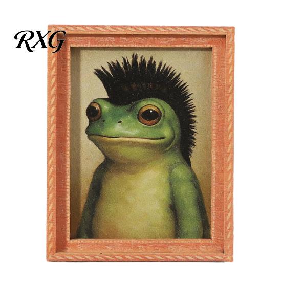 Hair Style Frog Magnet Abstract Refrigerator Magnet, Framed Hairstyle Fridge Animal Frame Home Kitchen Office Decoration Party Favors Magnetic