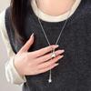 Korean Pearl Necklace: High-End Silver Clavicle Chain with Niche Design, Perfect for Light Luxury and Sweater Pendants.
