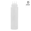 3 Holes Twist Cap Squeeze Bottle Food Grade Plastic Oil Olive Sauce 12oz Tool Mustard Squeeze Ketchup Mayo Bottle Bottle Ki D8U7