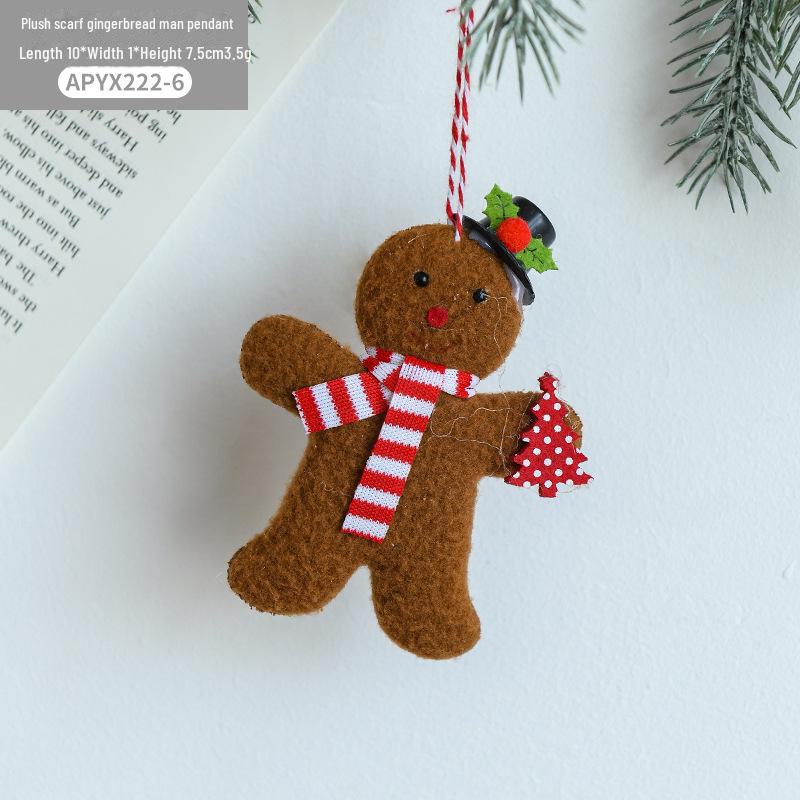Christmas Tree Gingerbread Man Fabric Ornaments & Decorations