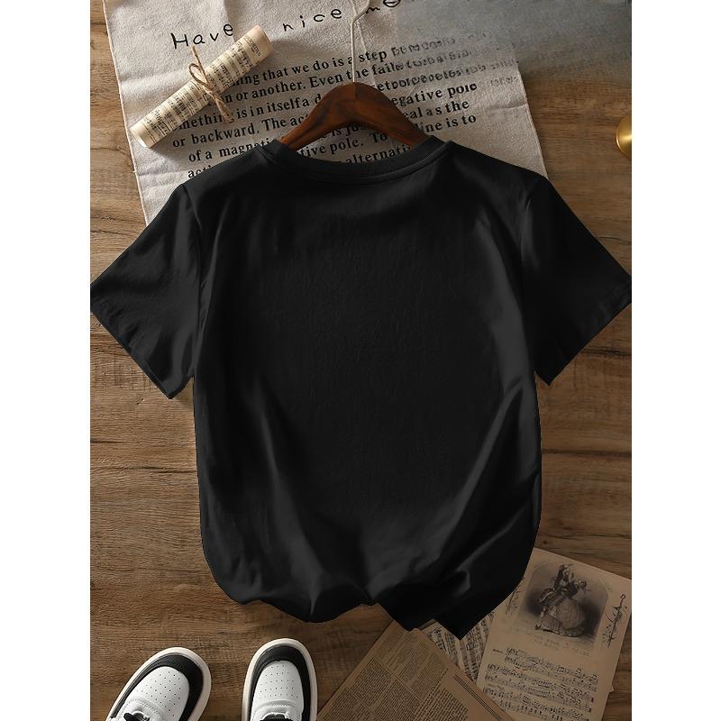 European sizes Dragonfly Series Printed Round Neck Short Sleeve