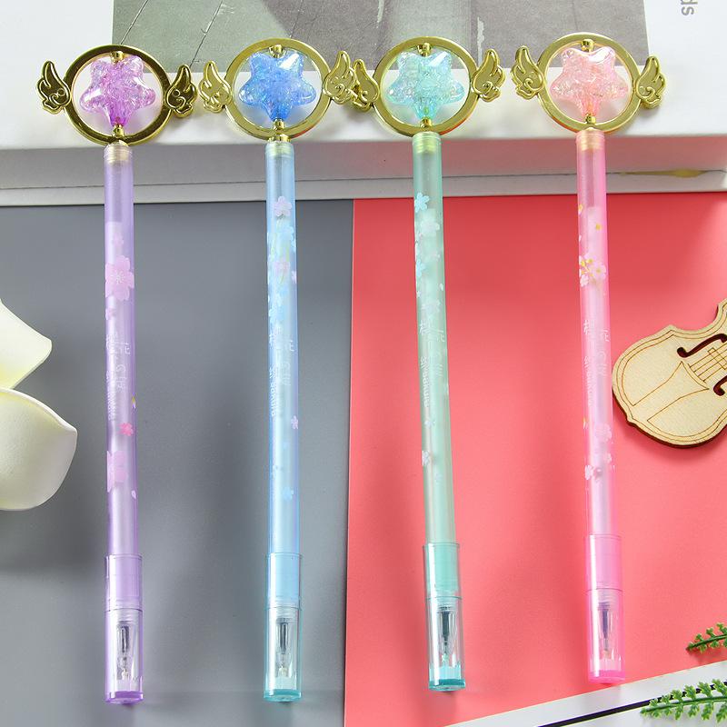 1 Piece Cute Cartoon Crystal Gel Ink Pens Kawaii Stationery Material Office School Supplies Gifts Gel Pen