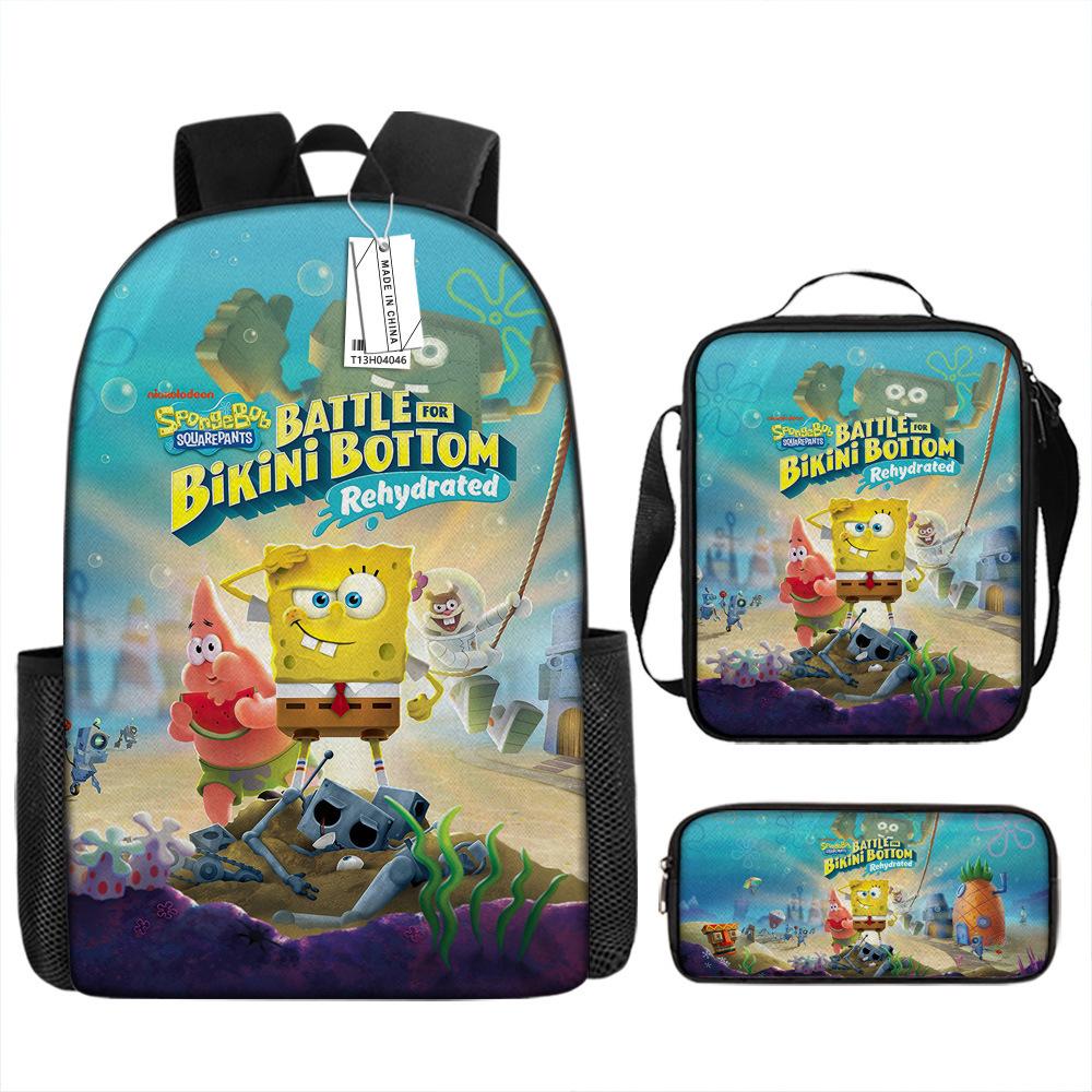 Spongebob Squarepants Children'S School Bag Male And Female Students Backpack Kindergarten Cute Cartoon Backpack Pencil Bag