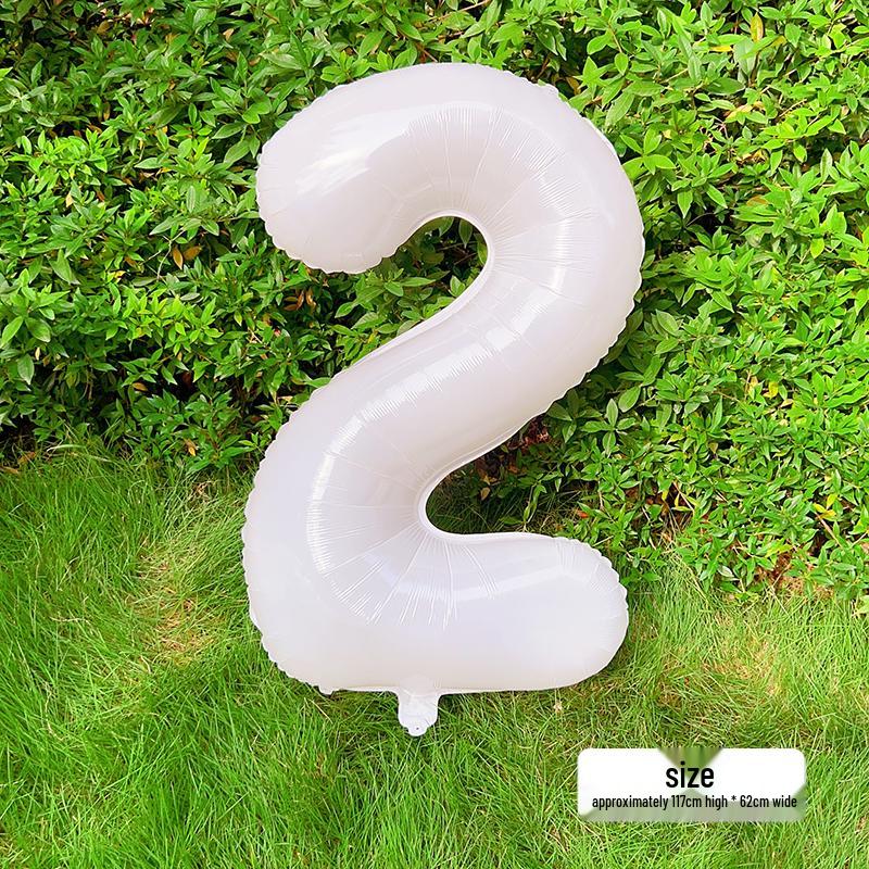 White Number Balloons for Kids' First Birthday Party Decorations