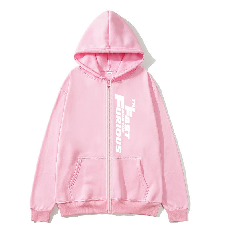 Women Zip Hoodie Pocket Long Sleeve Oversize  Printing Women Sweatshirt Autumn Winter Loose High Quality Zip Hoodies Letter styles Hooded