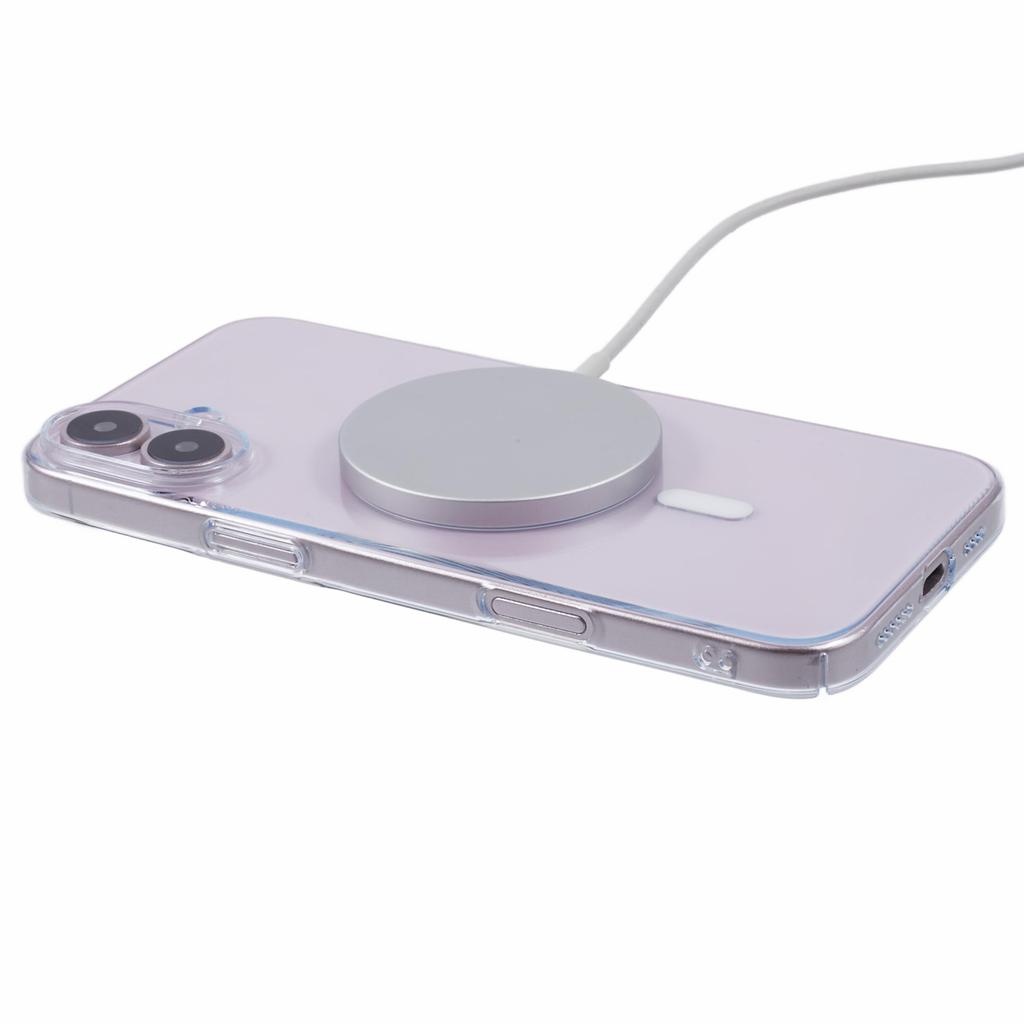 For iPhone 16 Plus Magnetic Case Slim Shockproof Hard PC Clear Phone Cover
