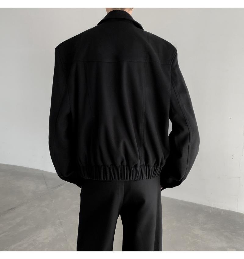 Men's American Style Short Jacket: Trendy Korean Ins Street Fashion, High-Class Zipper Lapel for Spring & Autumn