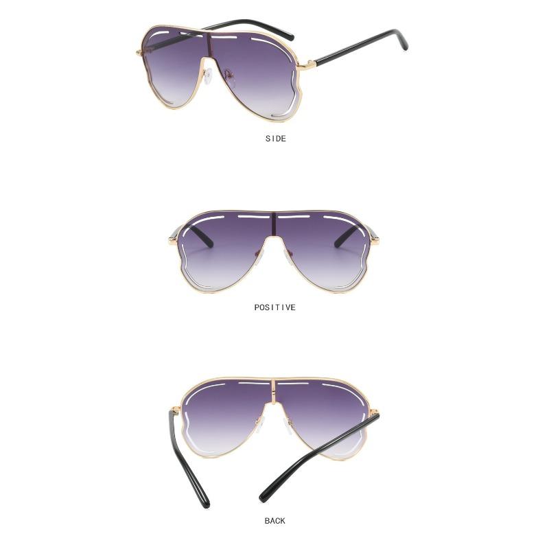 Oversized Hollow One-Piece Sunglasses Men and Women Large-frame Toad Sunglasses Sun Glasses Eyewear Shades UV400