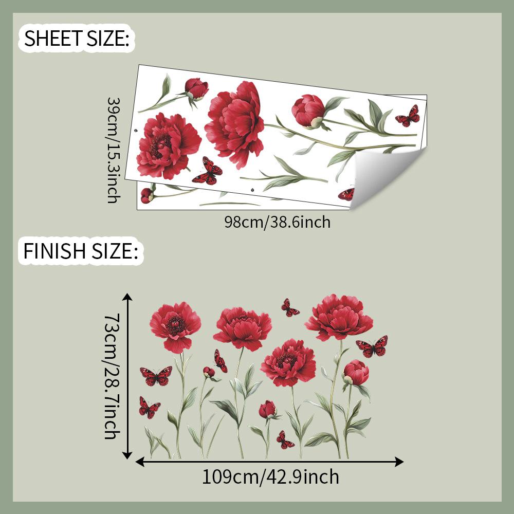 

Акварельный Пион Цветок Бабочка Дом Спальня Гостиная Прихожая Украшение и Благоустройство Наклейки на Стену