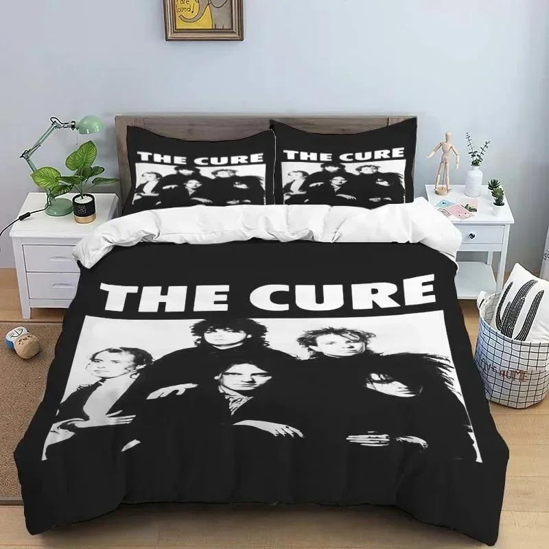 Rock Band T-The Cure Logo Bedding Set Duvet Cover Bed Set Quilt Cover Pillowcase Comforter King Queen Size Boys Adult Bedding