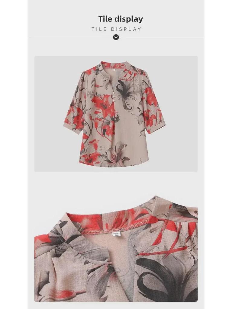 Modisches Sommerhemd für Frauen mittleren Alters, 40-50 Jahre