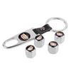 4pcs Car Wheel Valve Stems Caps with Keychain for Cadillac Escalade CTS CT5 XT5 XTS XLR BLS SLS STS SRX Deville Auto Accessories