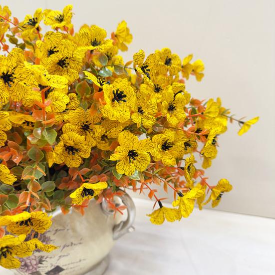 5/12Pcs Fall Artificial Violet Flower Realistic Fake Silk Flower Home
