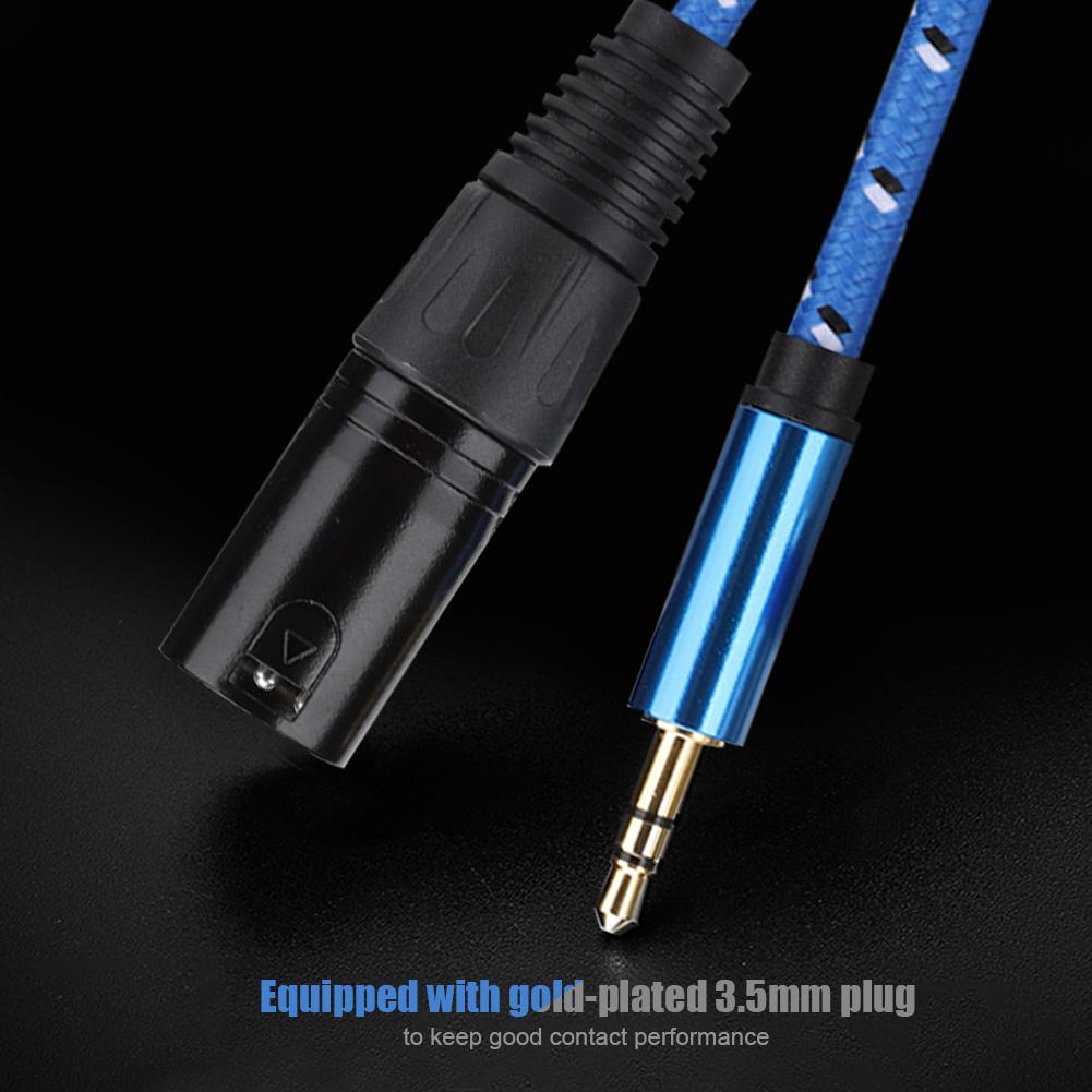 3 Meters 3.5mm Stereo Male to XLR Male Adapter Audio Cable Patch Cord Accessories