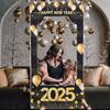 2025 New Year's Day Photo Background Cloth Navidad Natal Noel Santa Backdrop Merry Christmas Decor For Home 2024 New Year 2025