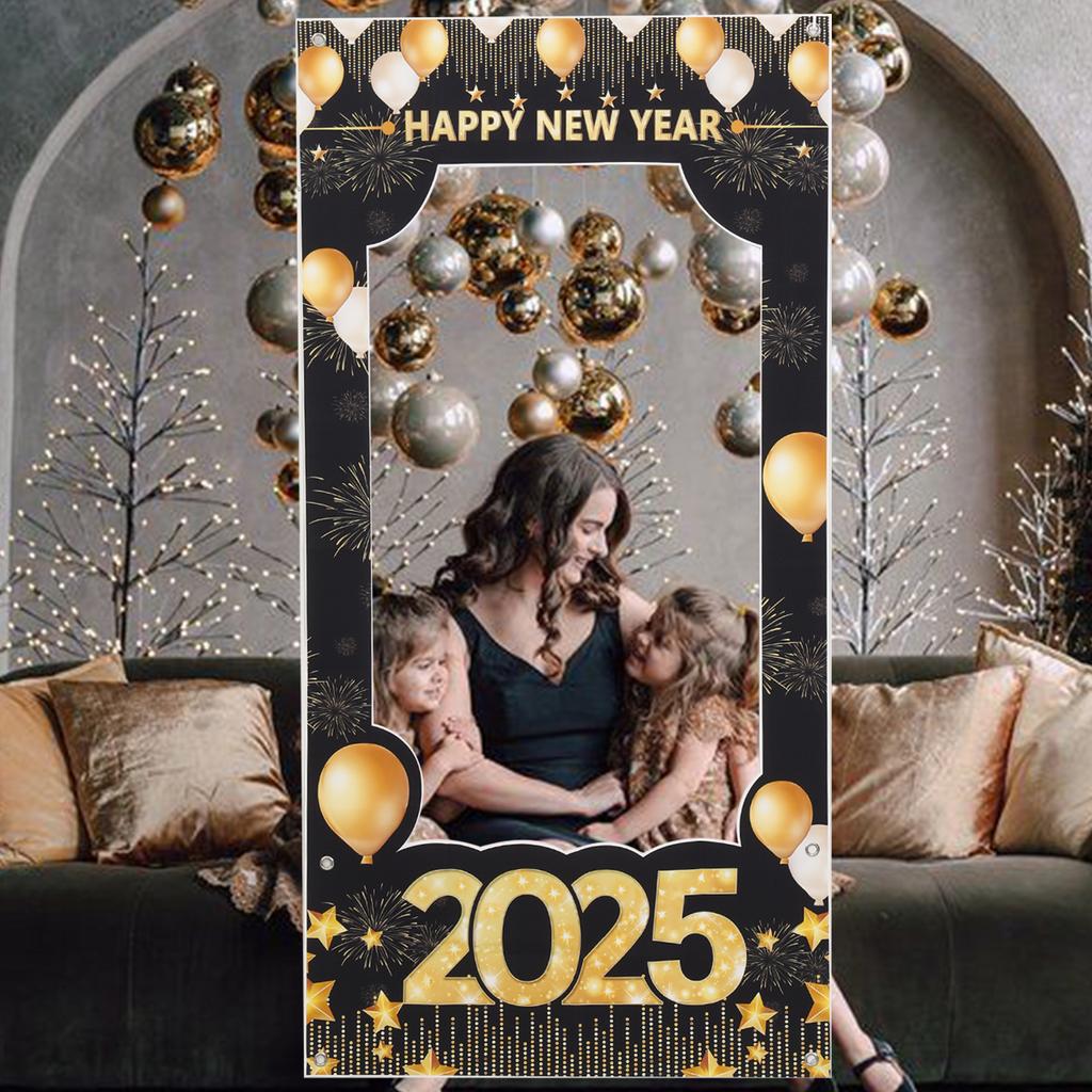 2025 New Year's Day Photo Background Cloth Navidad Natal Noel Santa Backdrop Merry Christmas Decor For Home 2024 New Year 2025
