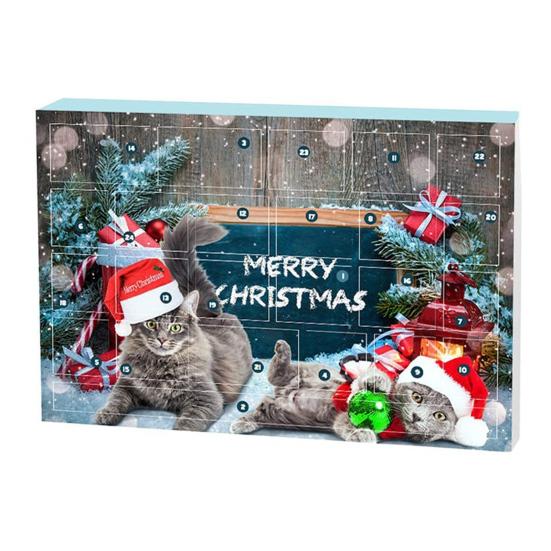 Pet Toy Advent Calendar 24-Day Christmas Countdown Calendar Cat or Dog Toy Set Safe Interactive Chew Toys Balls Collars Plush Toys for Cats