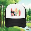 Surfbrett Palmenbaum Trucker Cap Tropische Strand Vibes Netzrücken Baseballkappe Lässig Outdoor Unisex