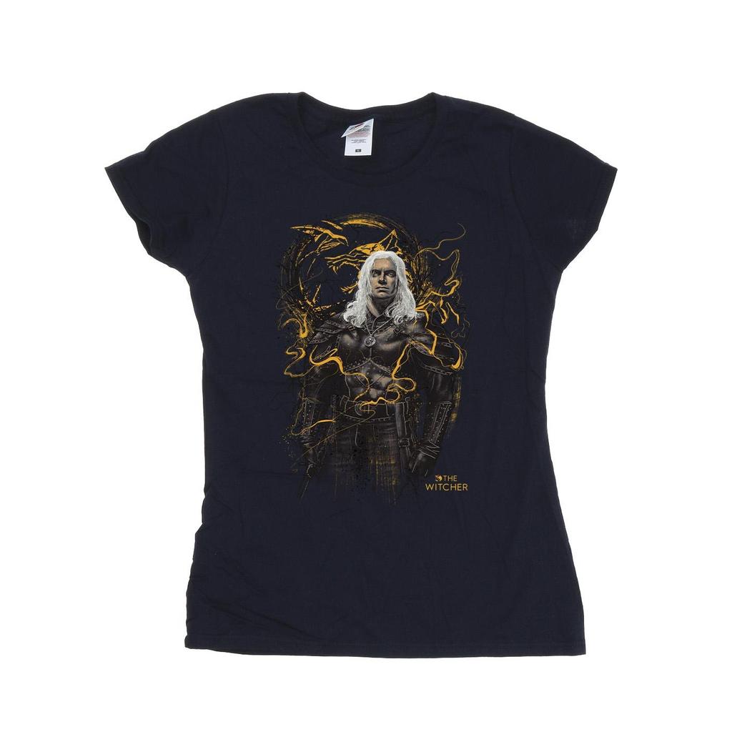 Netflix Womens/Ladies The Witcher Wolf Cotton T-Shirt