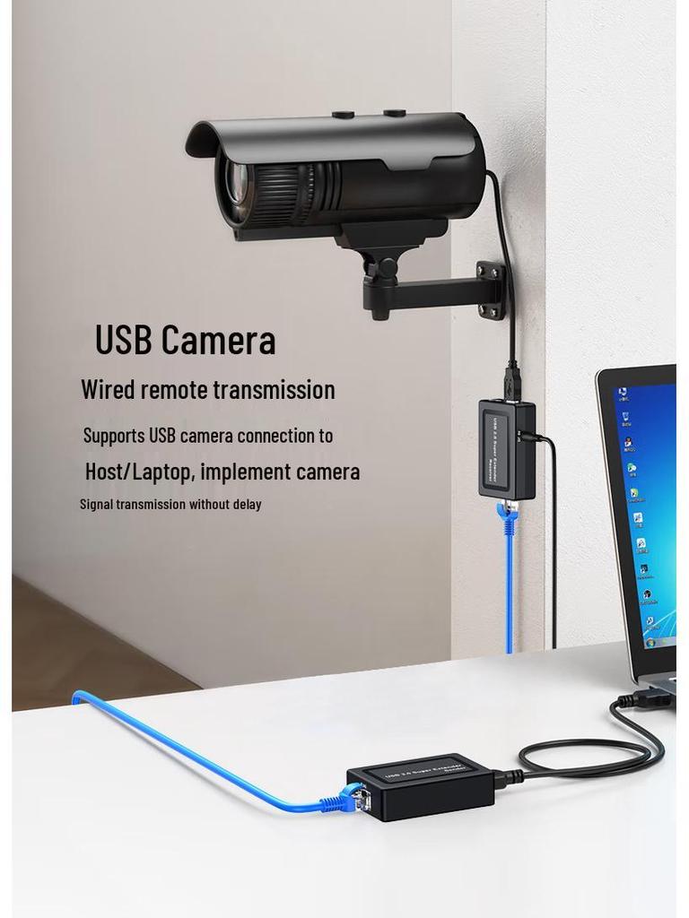 USB 2.0 100m Extender: USB to RJ45 Splitter for Mouse, Keyboard, Camera, Amplifier, Network