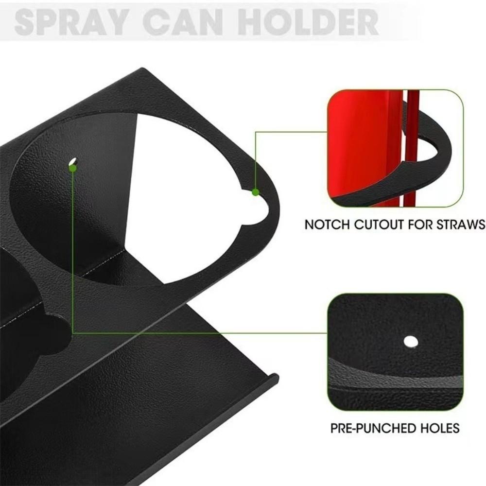 Carbon Steel Spray Can Holder Easy Access 5 Slots Water Bottle Organizer Wall Mounted Large Opening Tools Storage Rack
