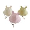 New Panama Summer Children Bucket Hat for Boys Girls Cotton Cute Ear Toddler Sun Cap Baby Beach Sun Hat Kids UV Protection Cap