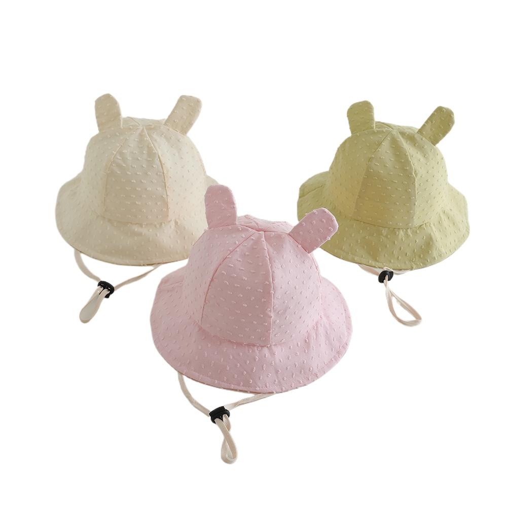 New Panama Summer Children Bucket Hat for Boys Girls Cotton Cute Ear Toddler Sun Cap Baby Beach Sun Hat Kids UV Protection Cap