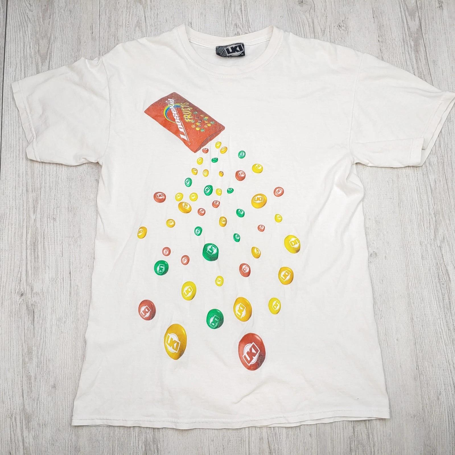 

Y2K Loosekid LKSD Fruits Candy Graphic 100% Cotton T-shirt Mens Tees Top Size M White 2007 XL