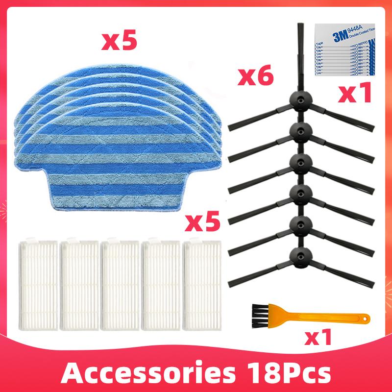 Compatible For iLife V55 Pro / Gutrend Joy 90 Pet / Kitfort KT-518 Robot Vacuums Filter Side Brush Mop Cloths Rag Accessory Part