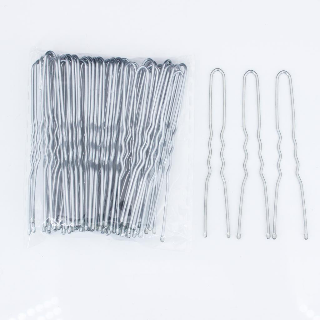 50pcs Silver Color Metal U Shaped Hair Clips Wedding Bridal Bobby Pins Alloy Waved Hairpins For Woman Hairstyle Tool Accessories