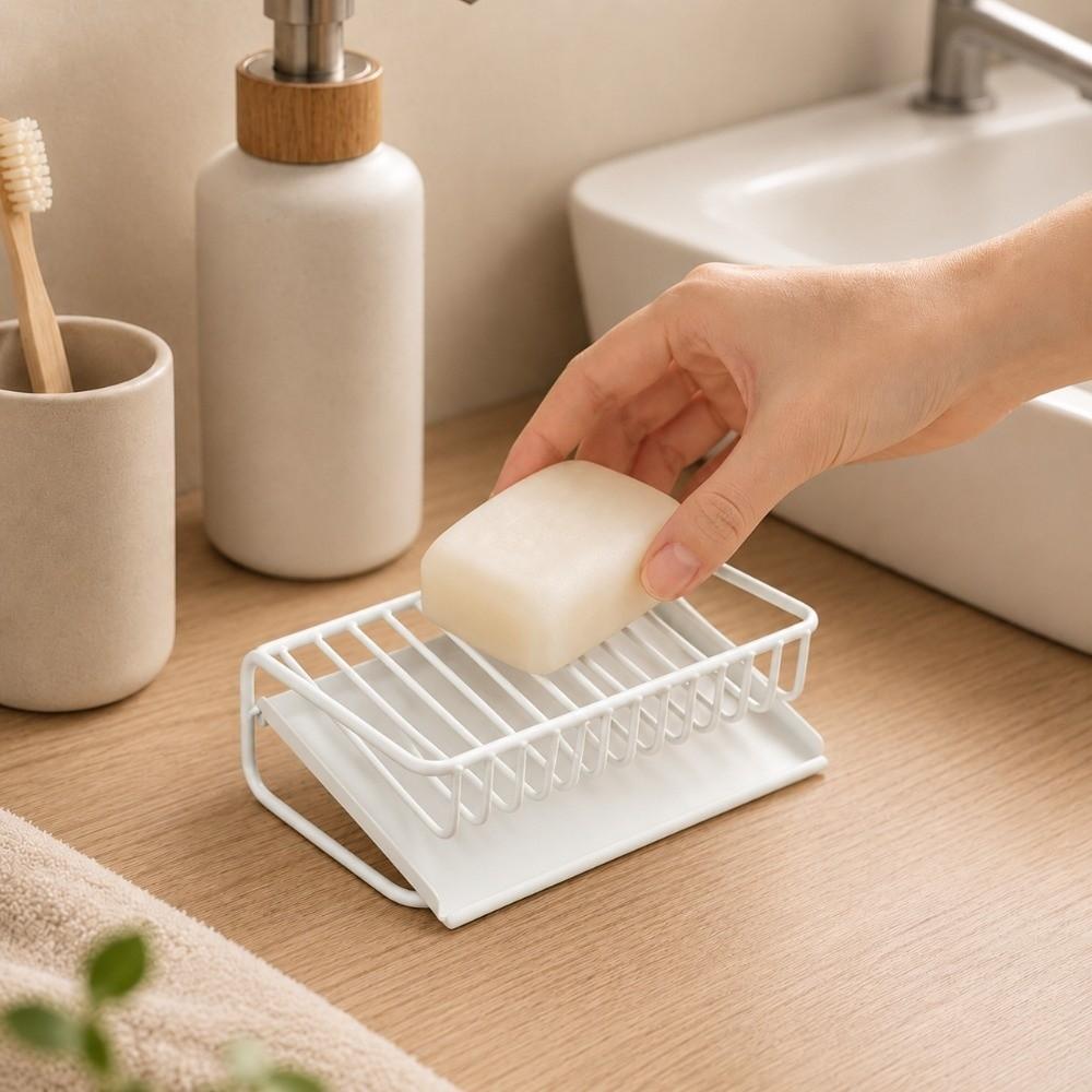 Plastic Bar Soap Holder Self Draining Sponge Dispenser Elegant Soap Saver Dish For Sponges