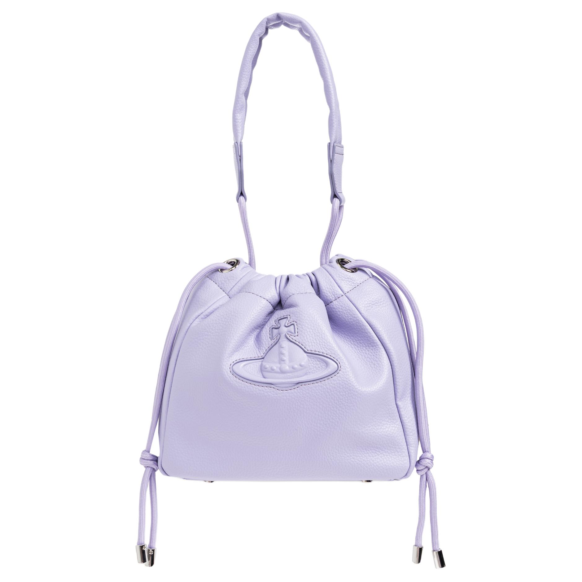 

VIVIENNE WESTWOOD Hilary Embossed Logo PU Shoulder Bag Small Women Bags Purple 4C03000BUS000DJ402 Basic Set (Bag+Dust Bag)