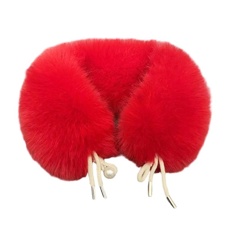 Kragen Plüschkragen Pelziger Schal Warmes Winteraccessoire Weiches Polyester Für den Täglichen Gebrauch Nackenwärmer