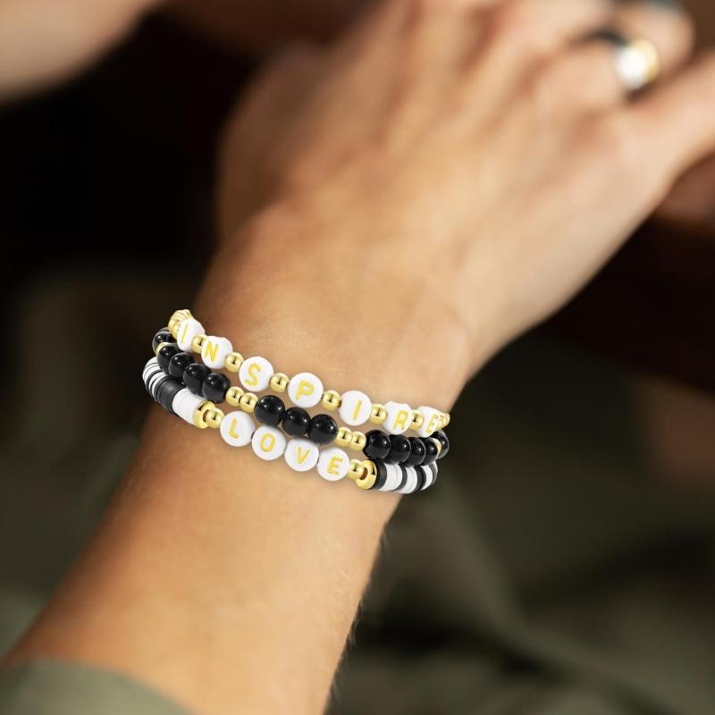 Fashion Colorful Beaded Bracelet Elastic Bracelet Soft Clay Stacking Bracelet Suitable for Casual and Party Wear