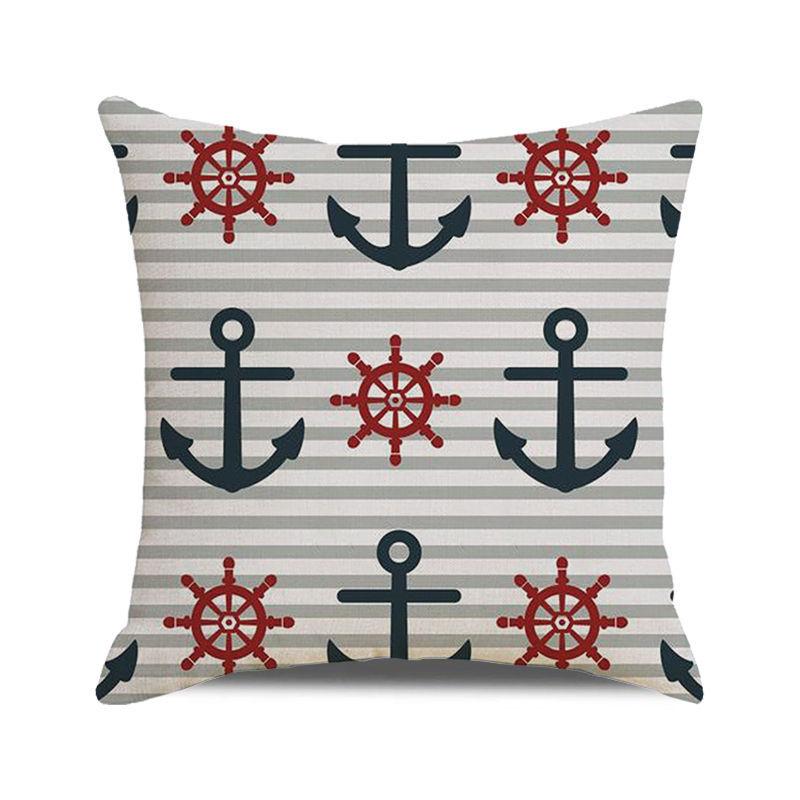 Watercolor sailing-themed sailboat Digital printing short plush pillow covers for car sofa office cushion cover home goods
