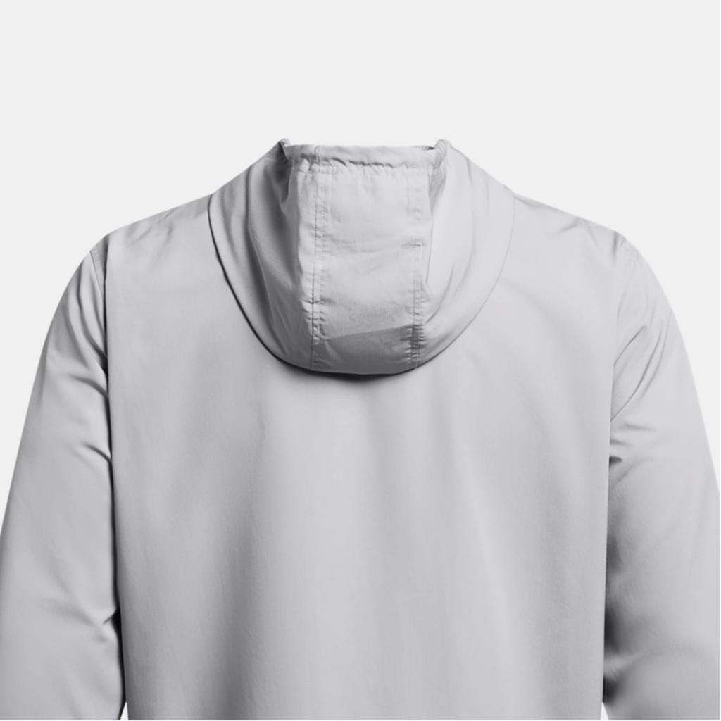 Under Armour UA Sportstyle Logo Print Breathable Hooded Long Sleeve Windbreaker Men Outerwear Gray 1361621-012