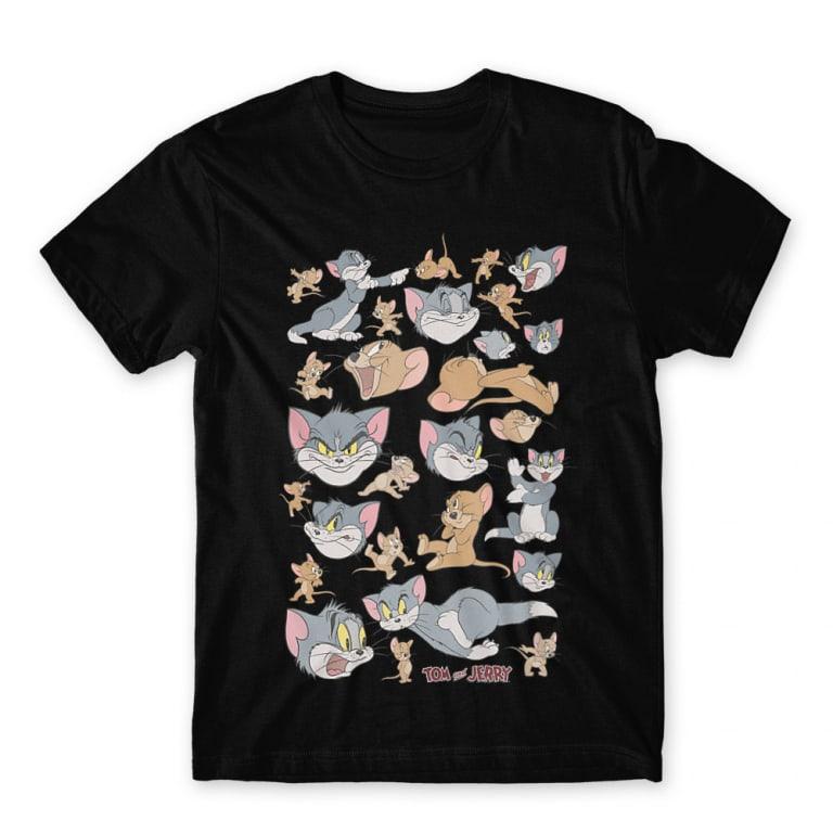 2026 Summer Comic Form Tom and Jerry Image 100 Cotton Printed Oversize Casual Tshirt Adult Children Parentchild Top Homewear