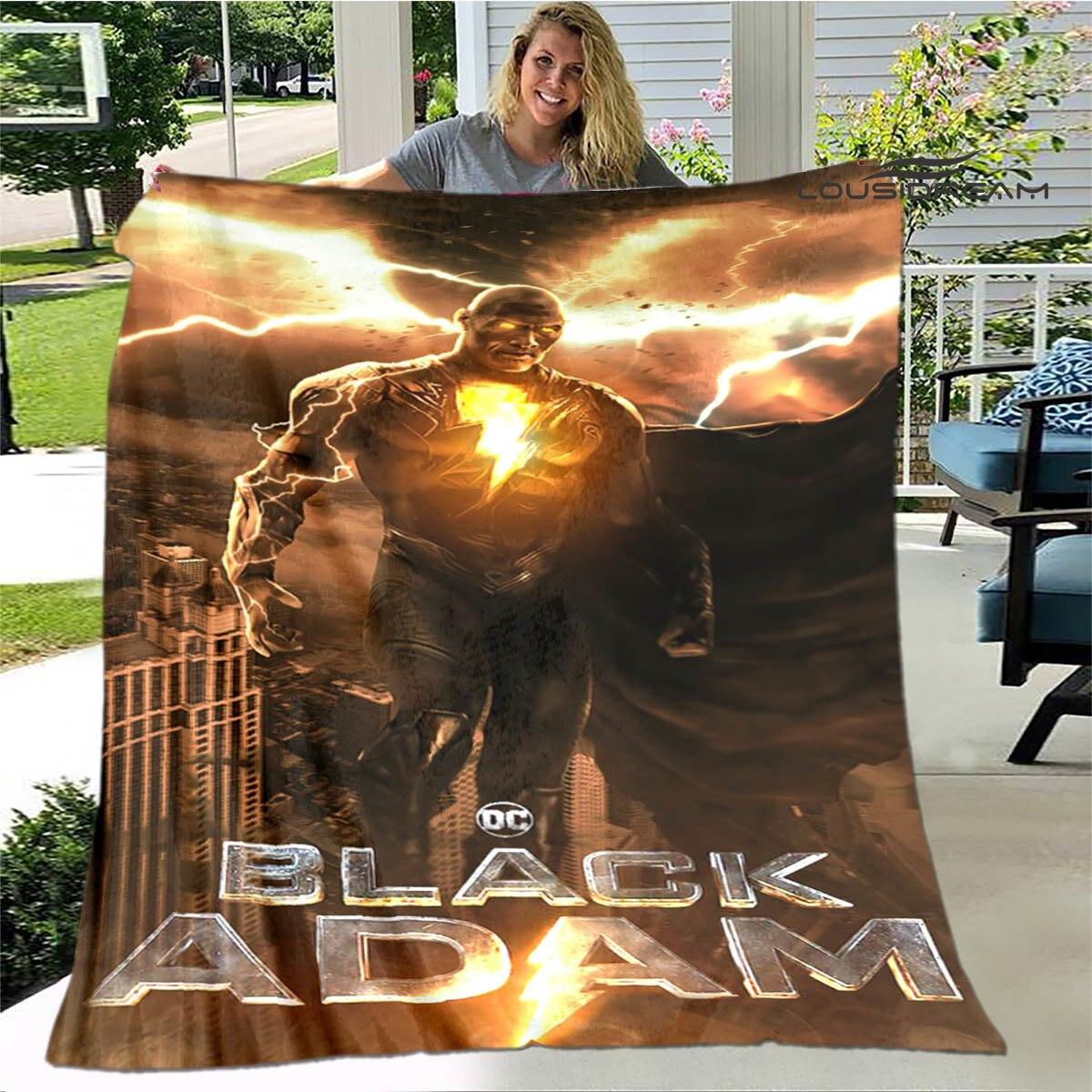 

Black Adam poster printed blanket warming beautiful bed blanket flannel soft and comfortable home travel blanket birthday gift 75x90cm