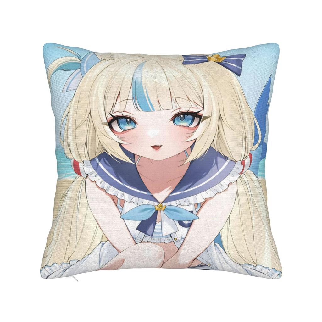 Decorative Pillow Covers Sameko Saba X Gawr Gura Merchandise Home Throw Pillow Case Cover Zipper Multi-Size