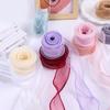 10Yards Organza Solid Color Ribbon 4Cm Wavy Edge Ribbon For For Flower Bouquet Gifts Packaging Party Decorations Diy