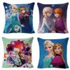 The Frozen Snow Queen Cartoon Cushion Cover Linen Material Cozy Spaces Home