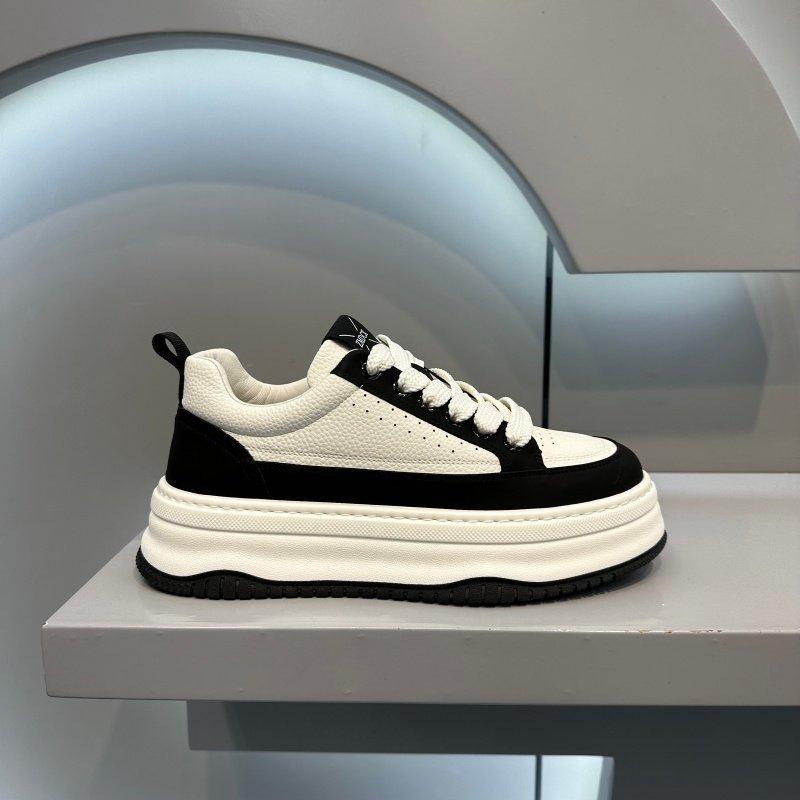 Tide Leder Plateau-Schuhe Freizeitschuhe Board-Schuhe Jährliche Trend-Schuhe zmd