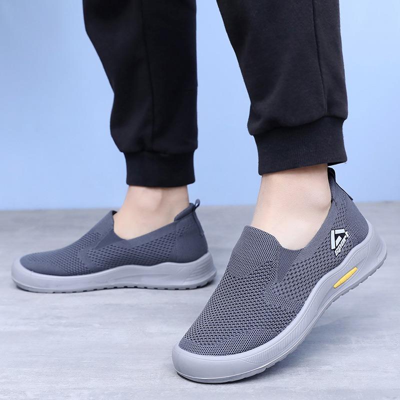 Shoes Men's Spring and Autumn New Casual Cloth Shoes Soft Sole Breathable Trend Dad Shoes Light One Pedal Walking Shoes Single Shoes