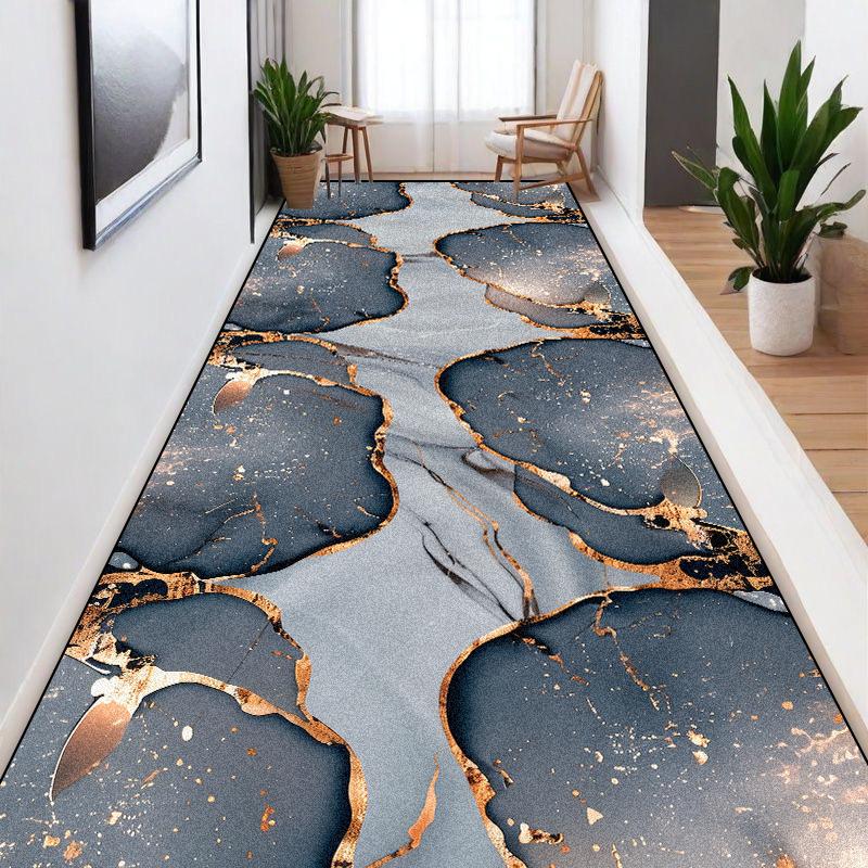 Tappeti Lunghi Stile Marmo Nordico per Corridoi Tappeti Antiscivolo Lavabili per Hall di Ville Passaggi Corridoi Casa Hotel Tappetino Personalizzabile