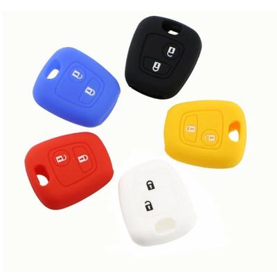 Silica Gel Car 2 Buttons Dálkový ovladač pouzdra na klíče Kryt krytu pro Peugeot 106 107 206 207 307 408 Silikonové příslušenství ke klíčům