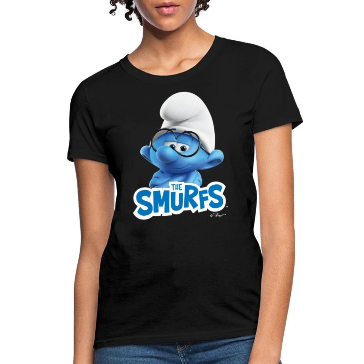 The Smurfs Posing Brainy Smurf Women s T-Shirt XS