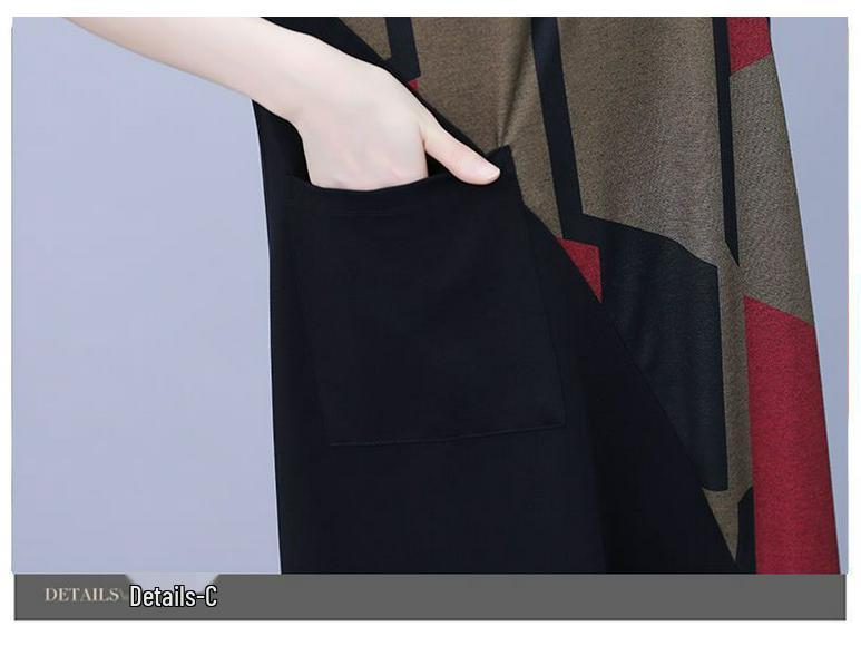 Elegant Women's Plus Size Summer Loose Patchwork Dress